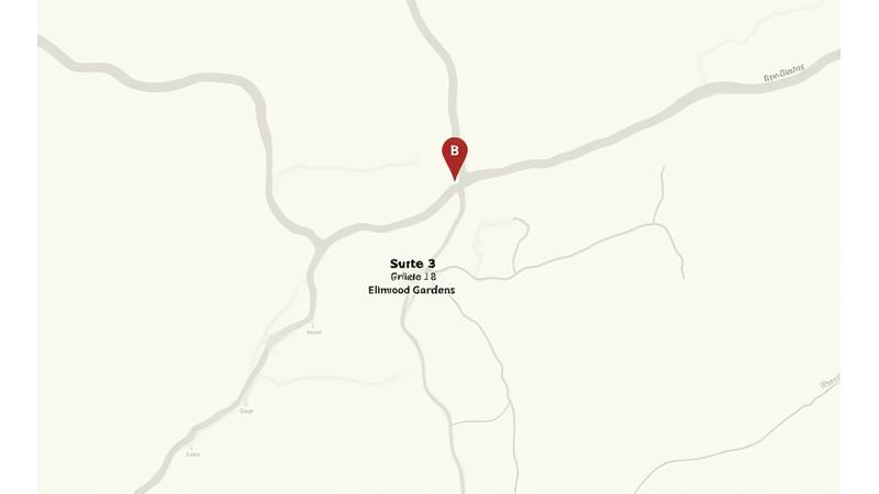 Static map showing Jungle Hook's Bristol location at 17B Elmwood Gardens, Suite 3, with nearby landmarks and main roads clearly marked for easy navigation.