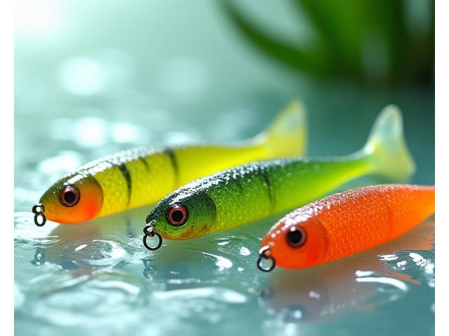 Selection of vibrant, biodegradable fishing lures designed for tropical fish